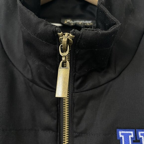 Kentucky Wildcats Vest Womens S Full Zip Black Gray Quilted Herringbone Preppy - Picture 9 of 16